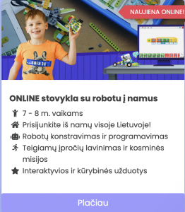 Online stovykla su robotu