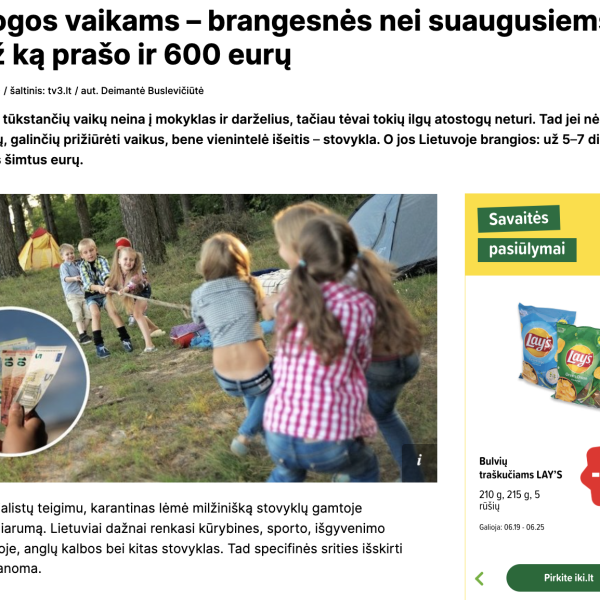 Stovyklumuge.lt TV3 portale