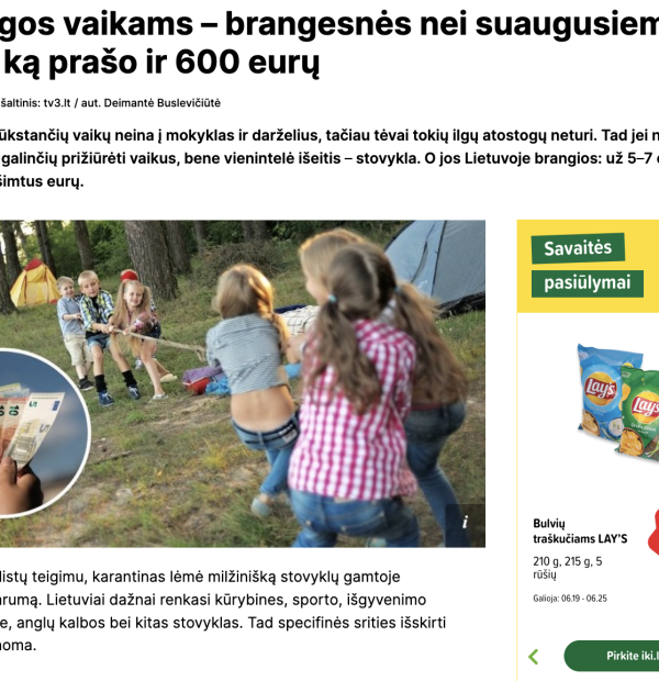 Stovyklumuge.lt TV3 portale